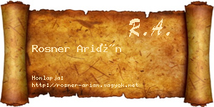 Rosner Arián névjegykártya